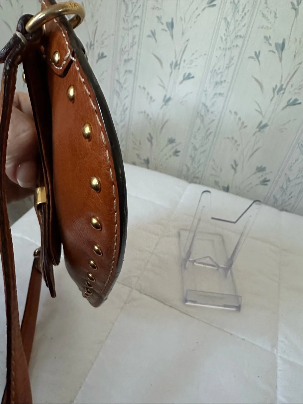 Michael Kors Vintage Leather Studded Wristlet